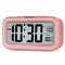 Night Light Digital Alarm Clock with Indoor Temperature, Battery Operated Desk Small Clock (Light Salmon Pink)